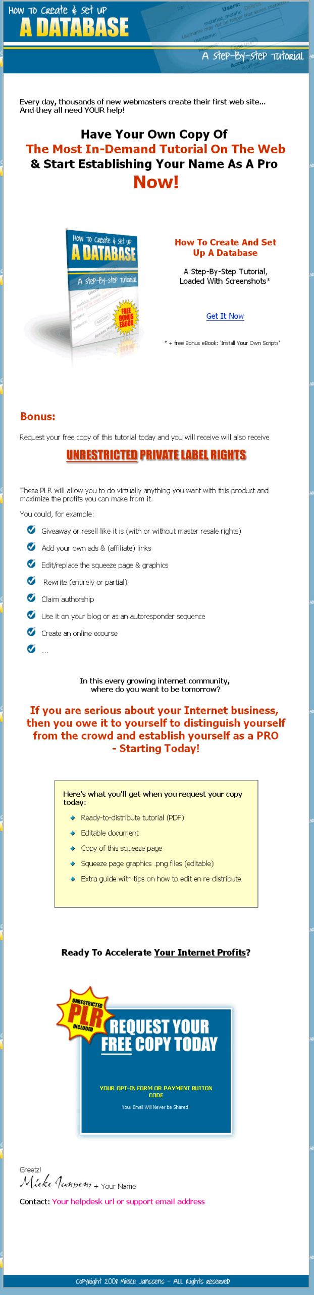 Database Tutorial Ebook PLR - Image 2