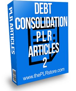 Debt Consolidation PLR Articles 2