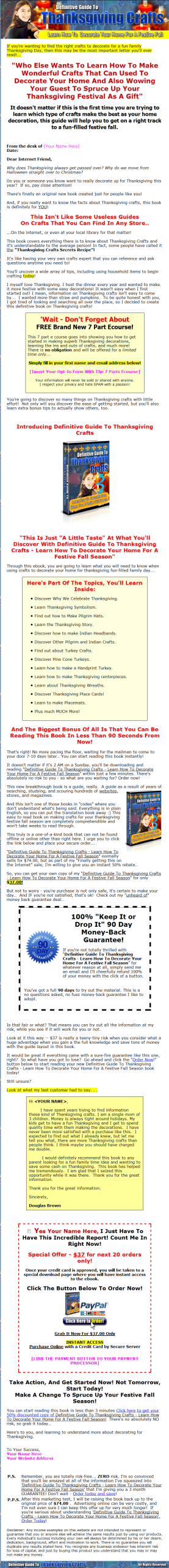 Guide To Thanksgiving Crafts PLR Ebook - Image 2