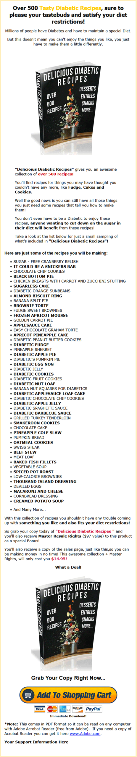 Diabetic Cookbook PLR eBook - Diabetes - Image 2