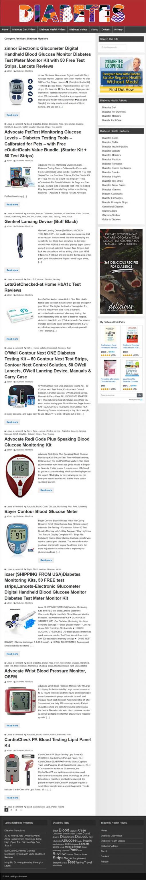 Diabetes Health PLR Website and Amazon Turnkey Store