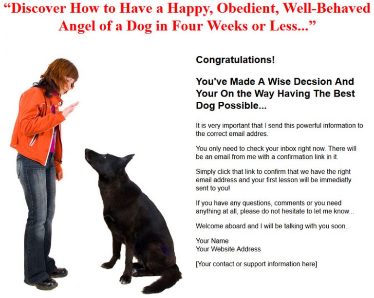 dog training plr autoresponder messages