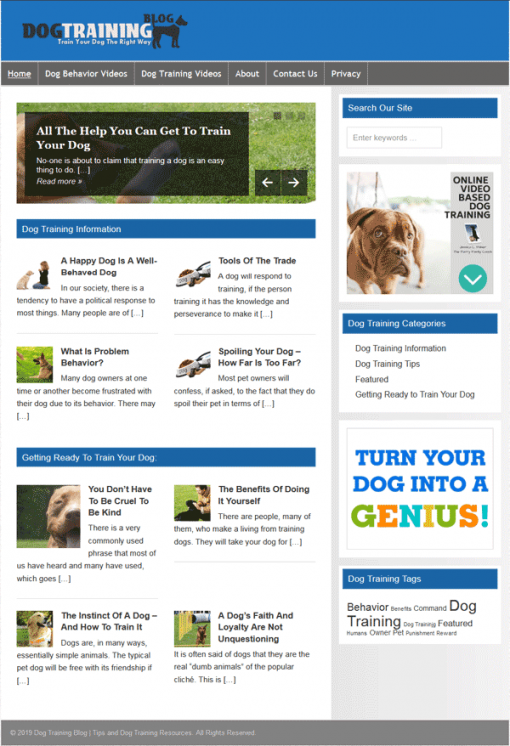 Dog Training PLR Website