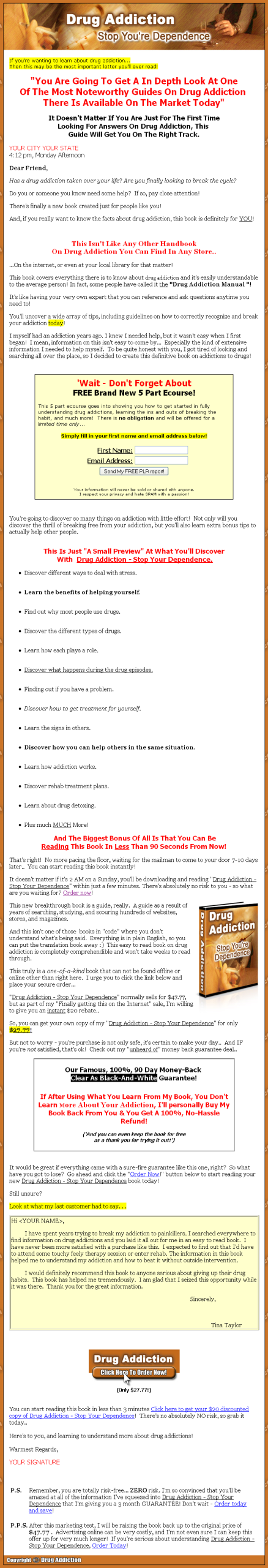 Drug Addiction PLR eBook - Image 2