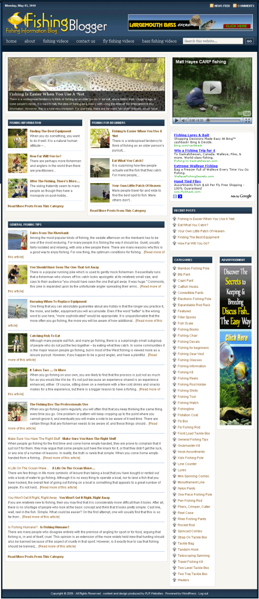 Fishing PLR Pre-Loaded Website Adsense Amazon Clickbank | The PLR Store