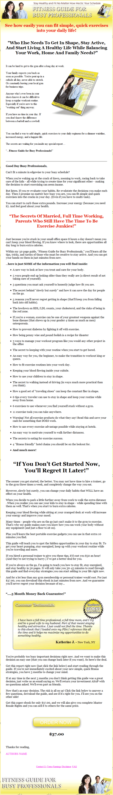 Fitness Guide For Busy Professionals PLR Ebook - Image 2
