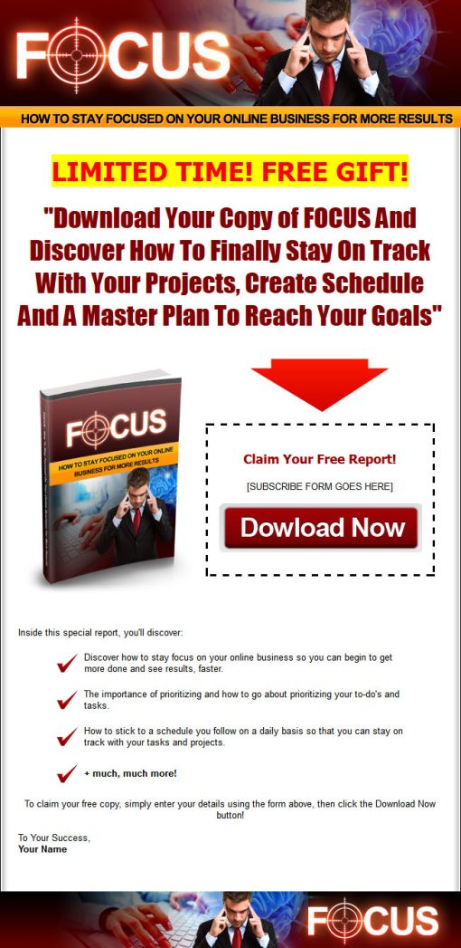 Focus MRR Ebook with master resale rights | The PLR Store