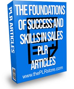 The Foundations of Success and Skills in Sales PLR Articles