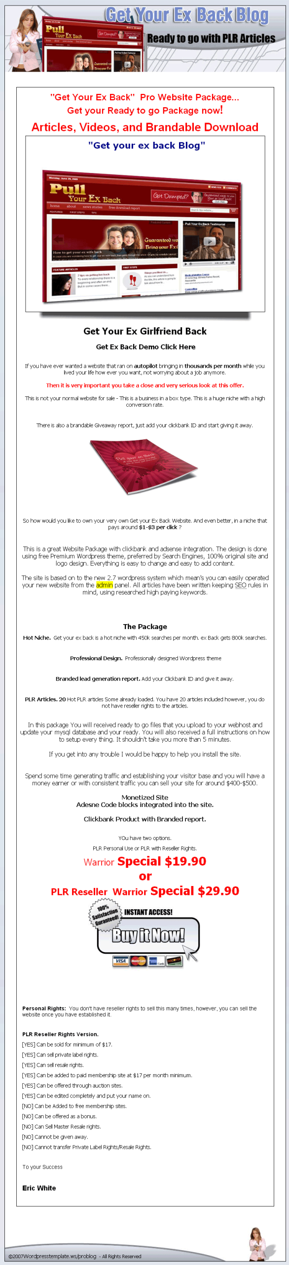 Get Your Ex Back PLR Blog with Brandable Giveaway - Image 3