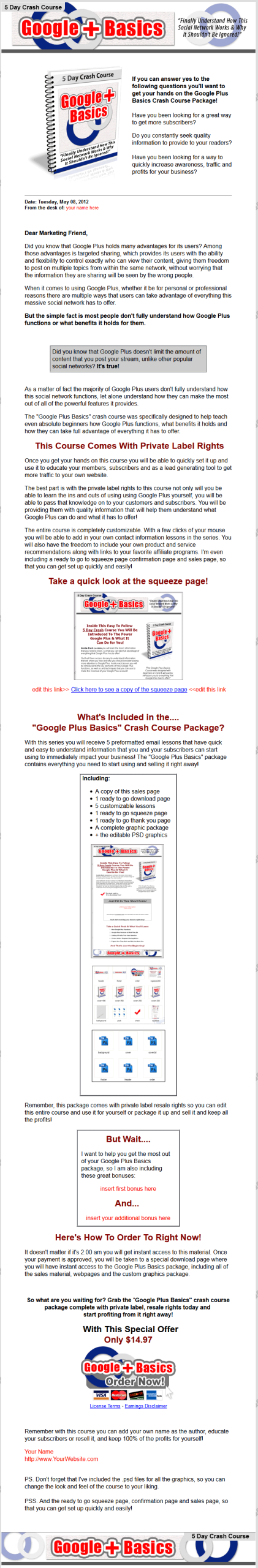 Google Plus Basics PLR Autoresponder Messages Series - Image 4