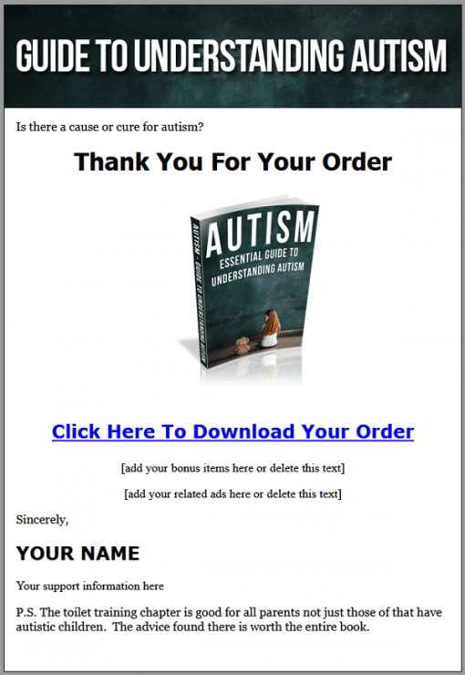 Guide to Understanding Autism PLR eBook