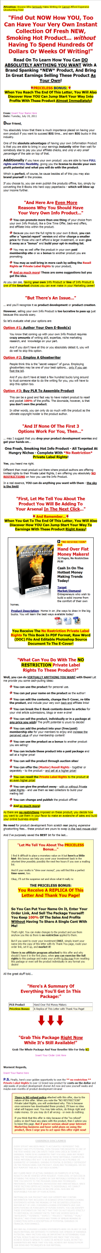 Hand Over Fist Money Makers PLR Ebook - Image 2
