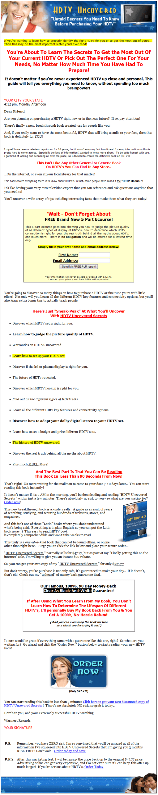 HDTV Untold Secrets PLR Ebook - Image 2