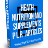 Health nutrition and supplements plr articles