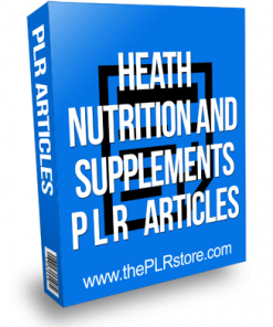 Health nutrition and supplements plr articles