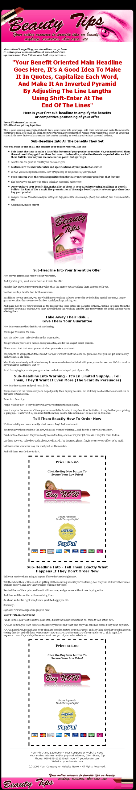 Beauty PLR Website Amazon Store with Private Label Rights