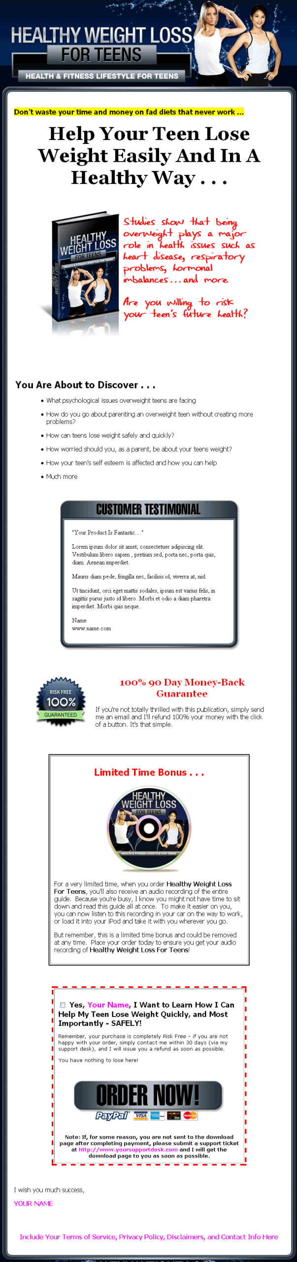 Healthy Weight Loss for Teens PLR Ebook and Audio - Image 2