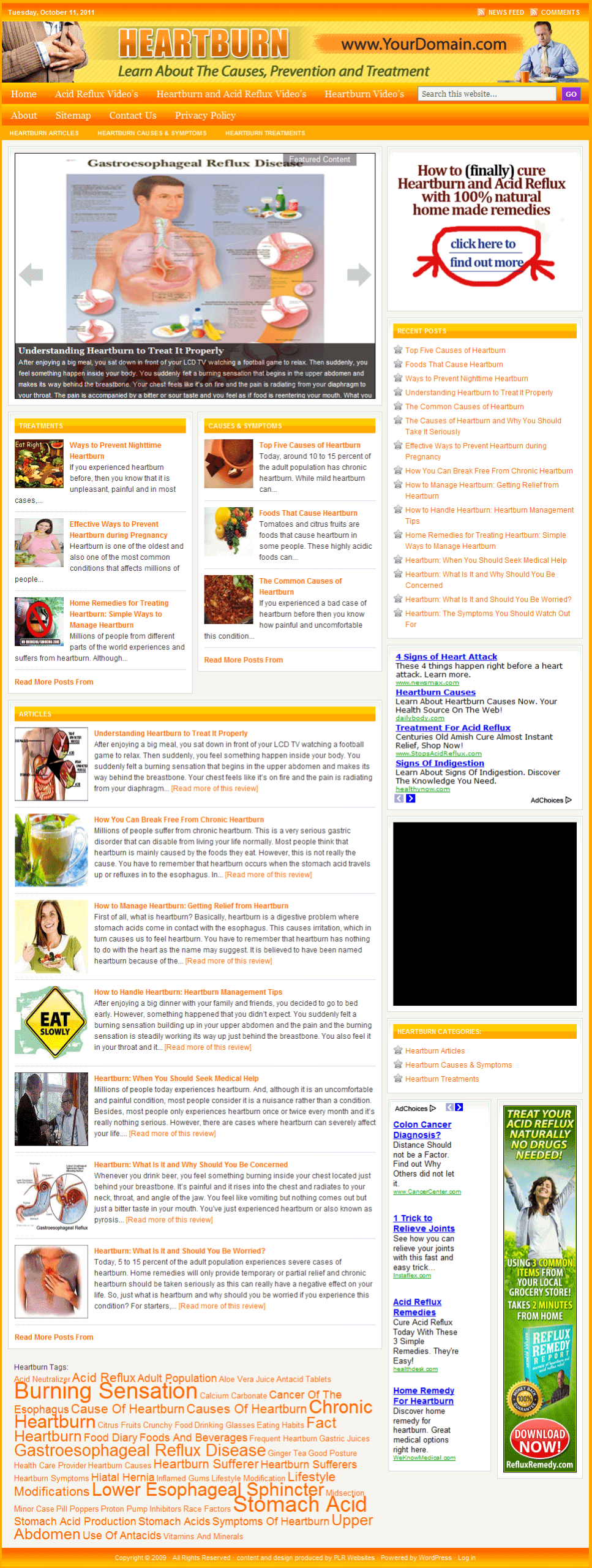 Heartburn PLR Website - Acid Reflux Adsense/Clickbank