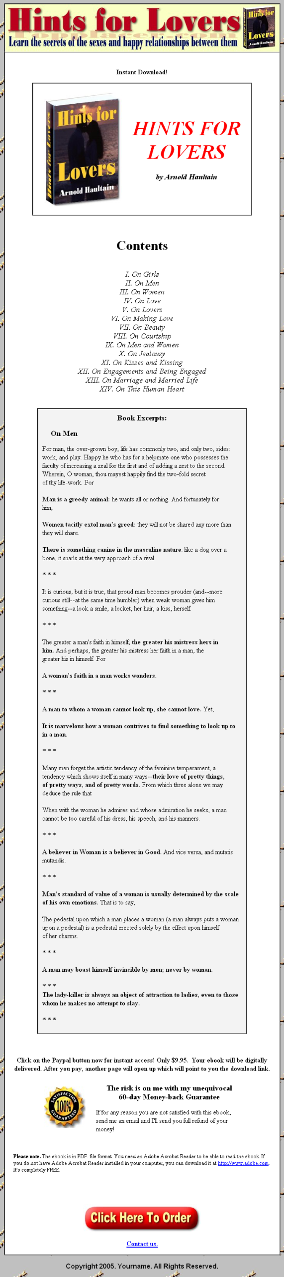 Hints for Lovers PLR eBook - Image 2
