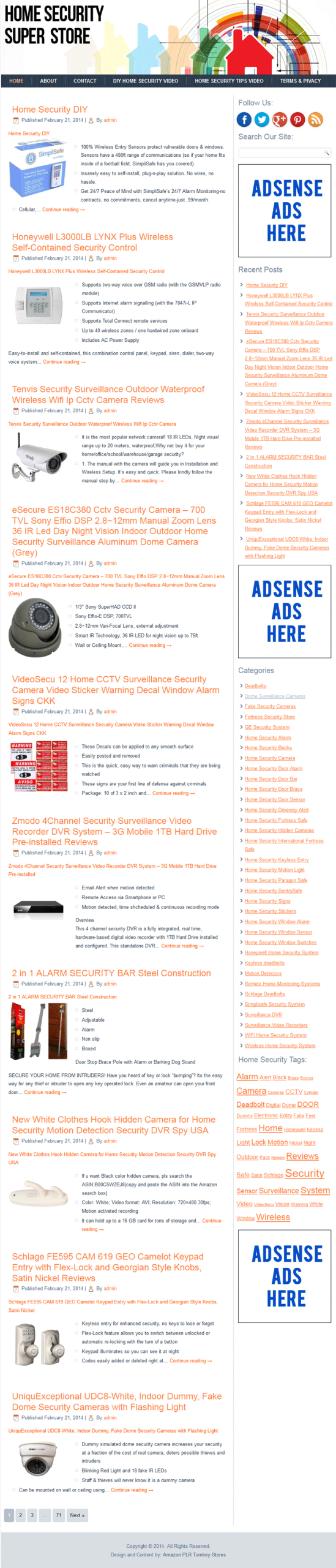 Home Security PLR Amazon Store Website - Image 2
