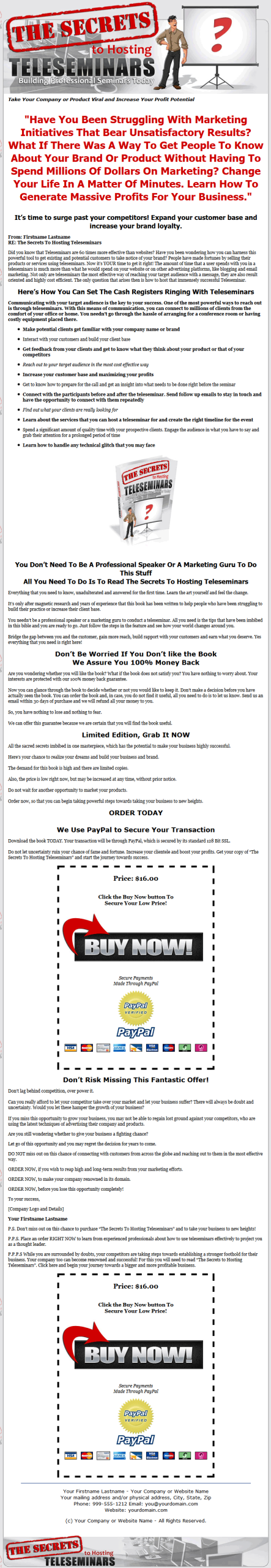 Secrets to Hosting Teleseminars MRR Ebook - Image 2