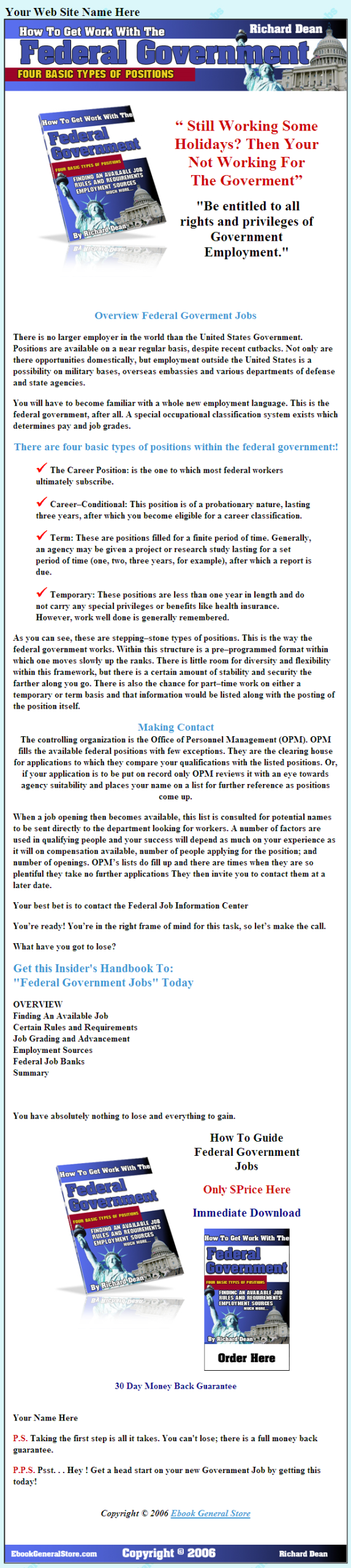 How to Find Work in the Federal Government MRR eBook - Image 2