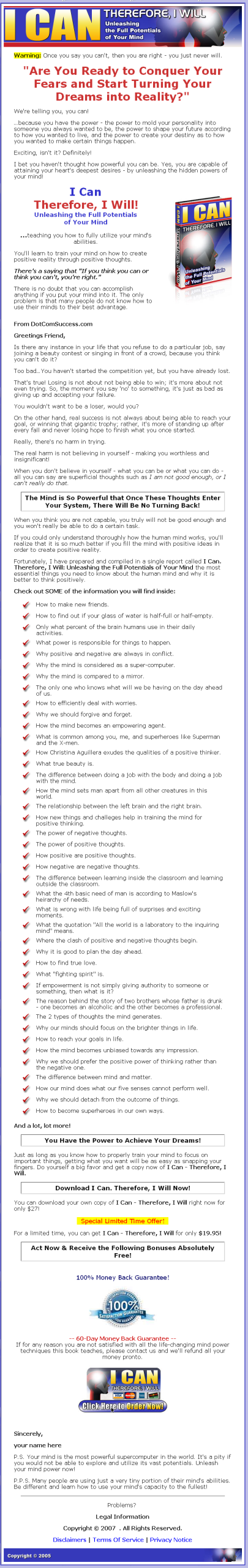 I Can, Therefore I Will PLR eBook - Image 2