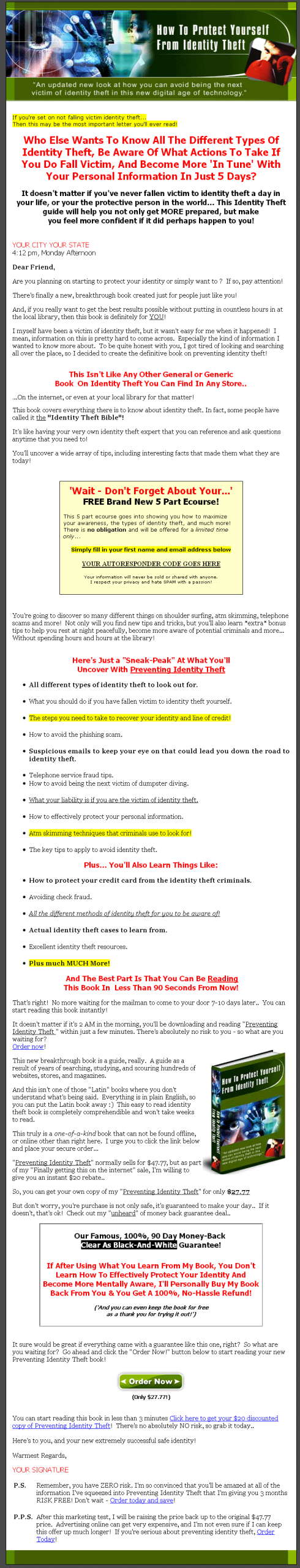 Prevent Identity Theft MRR Ebook (DELUXE) - Image 2