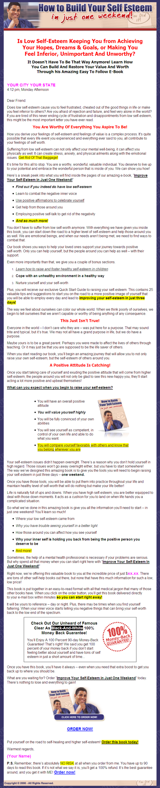 Improve Your Self Esteem MRR eBook - Image 2