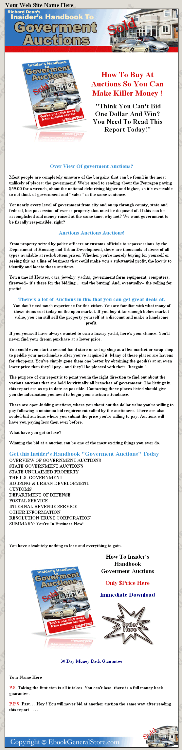 Insiders Guide to Government Auctions MRR Ebook - Image 2