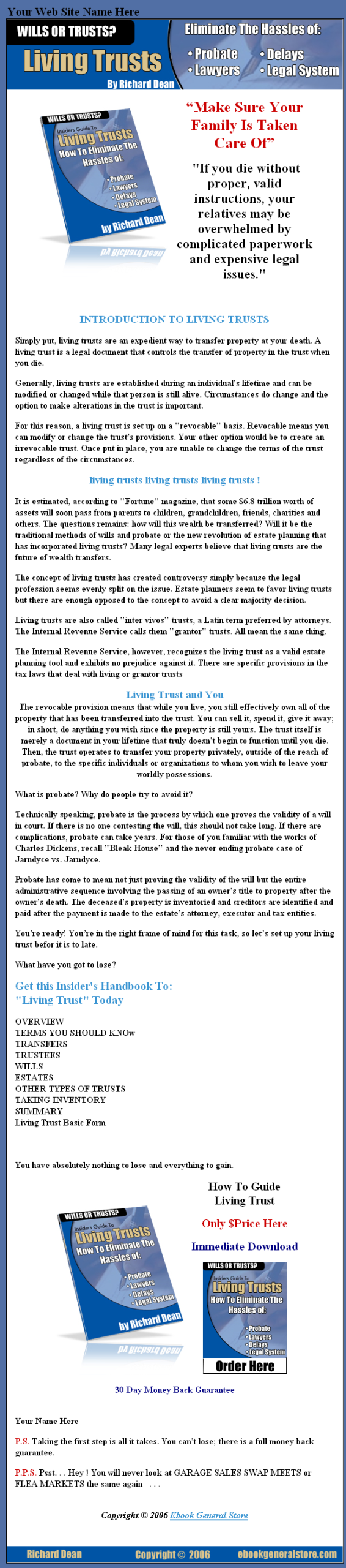 Insiders Guide to Living Trust MRR eBook - Image 2