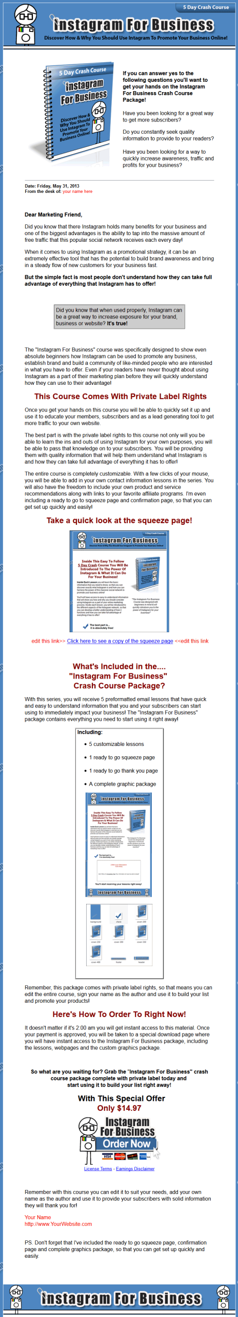 Instagram for Business PLR Autoresponder Messages - Image 3