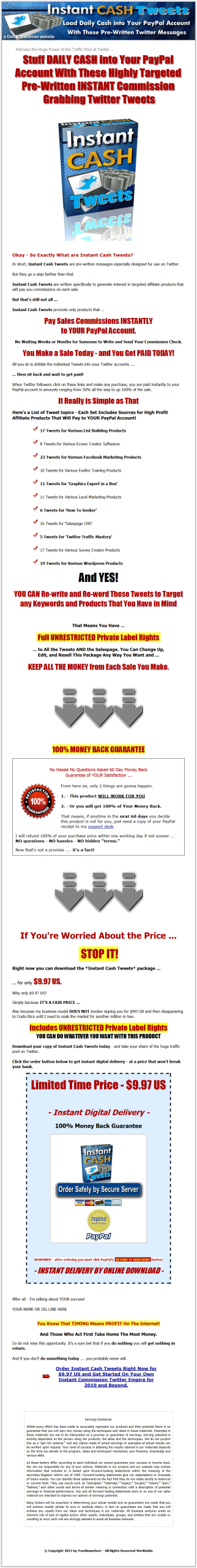 Instant Cash PLR Tweets with Private Label Rights - Image 2