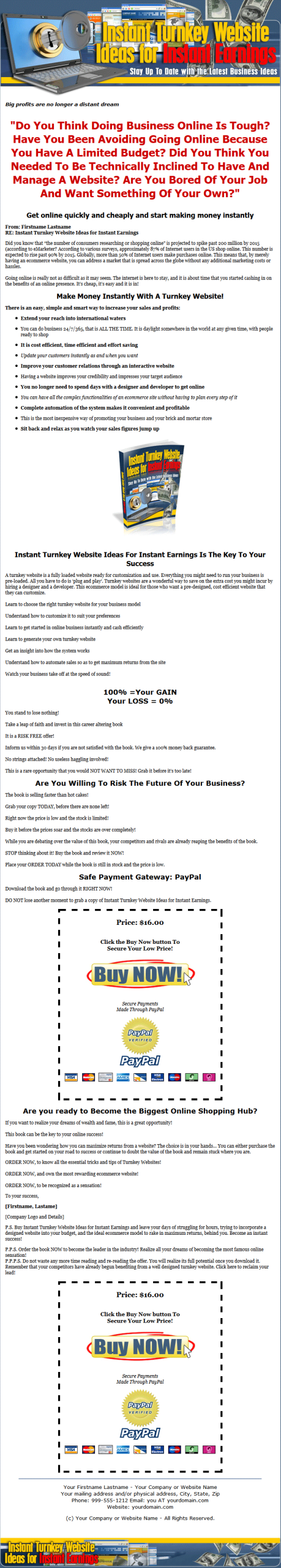 Instant Turnkey Website Ideas MRR Ebook - Image 2