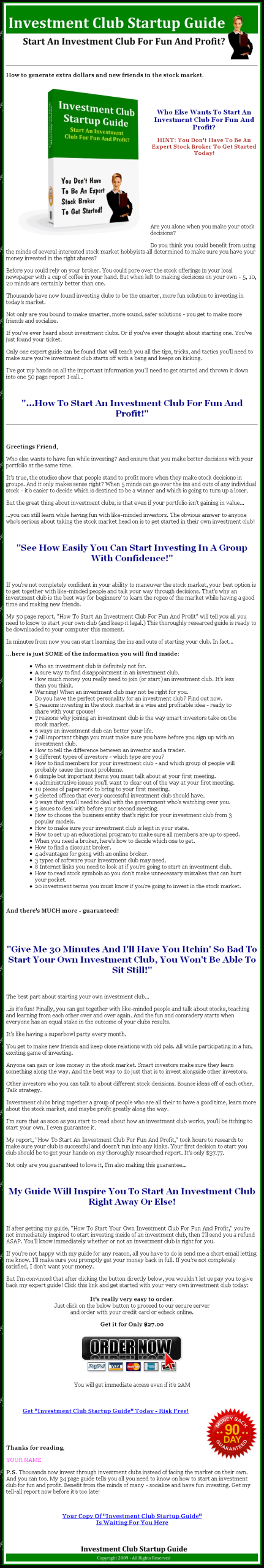 Investment Club Start Up PLR Ebook - Image 2