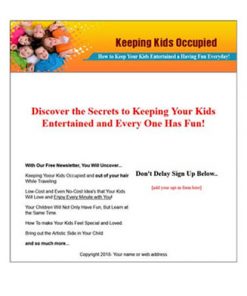 keep kids occupied plr autoresponder messages