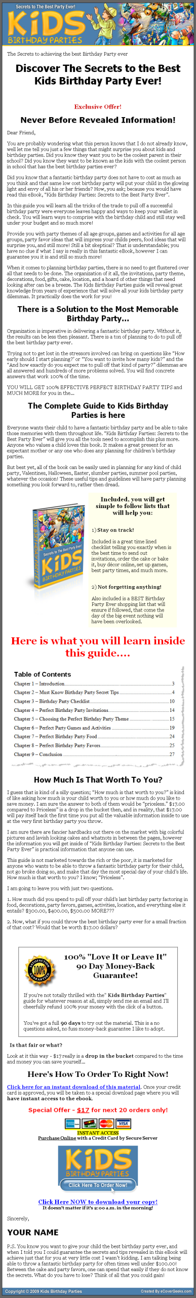 Kids Birthday Parties MRR eBook - Image 2