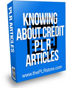 Knowing About Credit PLR Articles