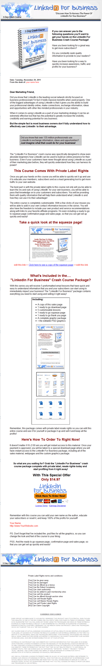 LinkedIn for Business PLR Autoresponder Messages - Image 4