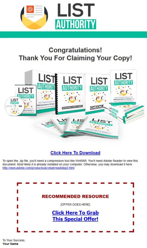 Listbuilding Authority Ebook MRR Package | The PLR Store