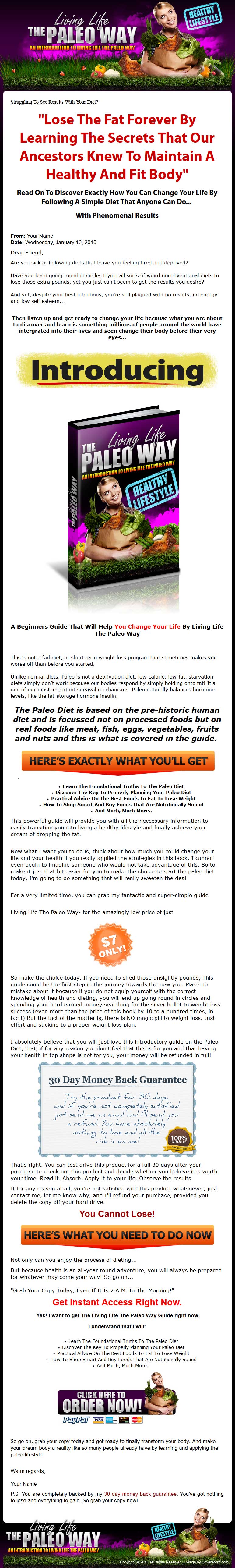 Paleo Diet PLR Ebook with Private Label Rights