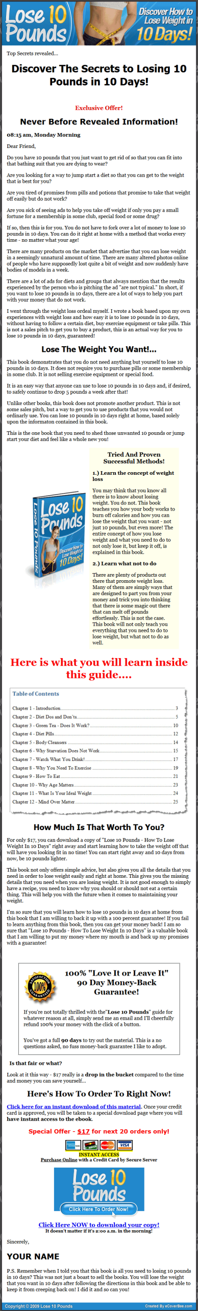 Lose 10 Pounds in 10 Days PLR Ebook - Weight Loss - Image 2