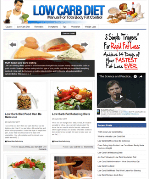 Low Carb Diet PLR Website