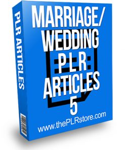 Marriage Wedding PLR Articles 5