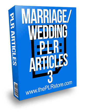Marriage Wedding PLR Articles 3