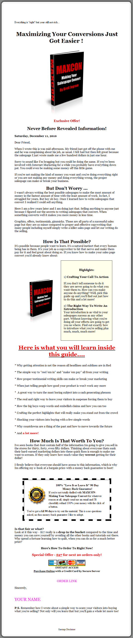 MaxCon PLR Ebook - Making Your Salespage Convert - Image 2