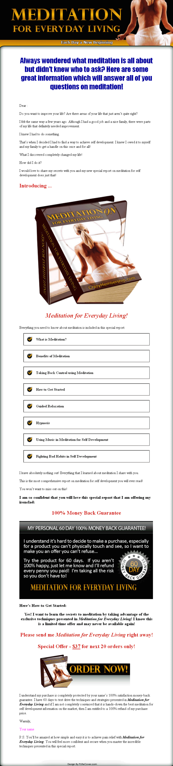 Meditation For Everyday Living PLR Ebook - Image 2