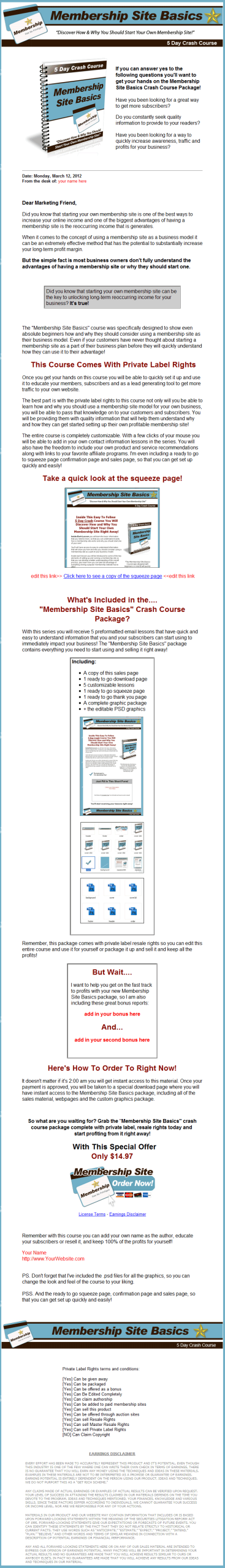 Membership Site Basics PLR Autoresponder Messages - Image 4