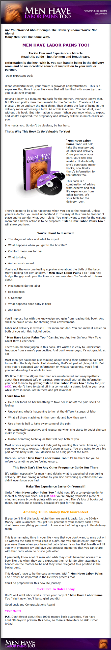 Men Have Labor Pains Too PLR Ebook and Audio - Image 2