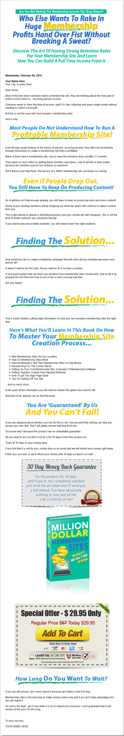 Million Dollar Membership Sites Ebook MRR - Image 2